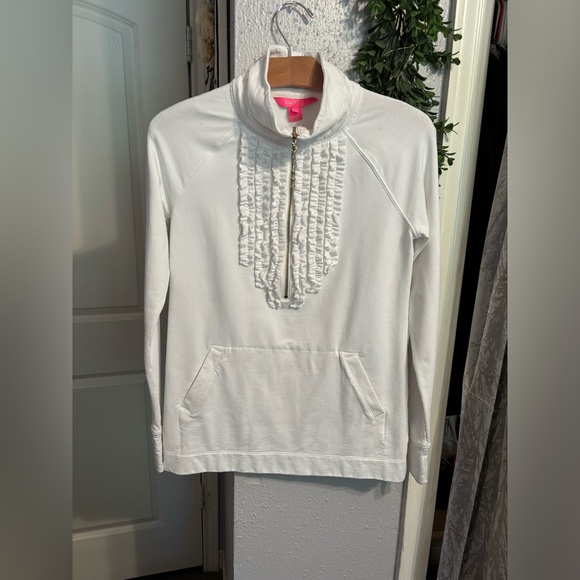 Lilly Pulitzer Tops - Lilly Pulitzer | Joyce Popover Resort Ruffle Quarter Zip | Size XS